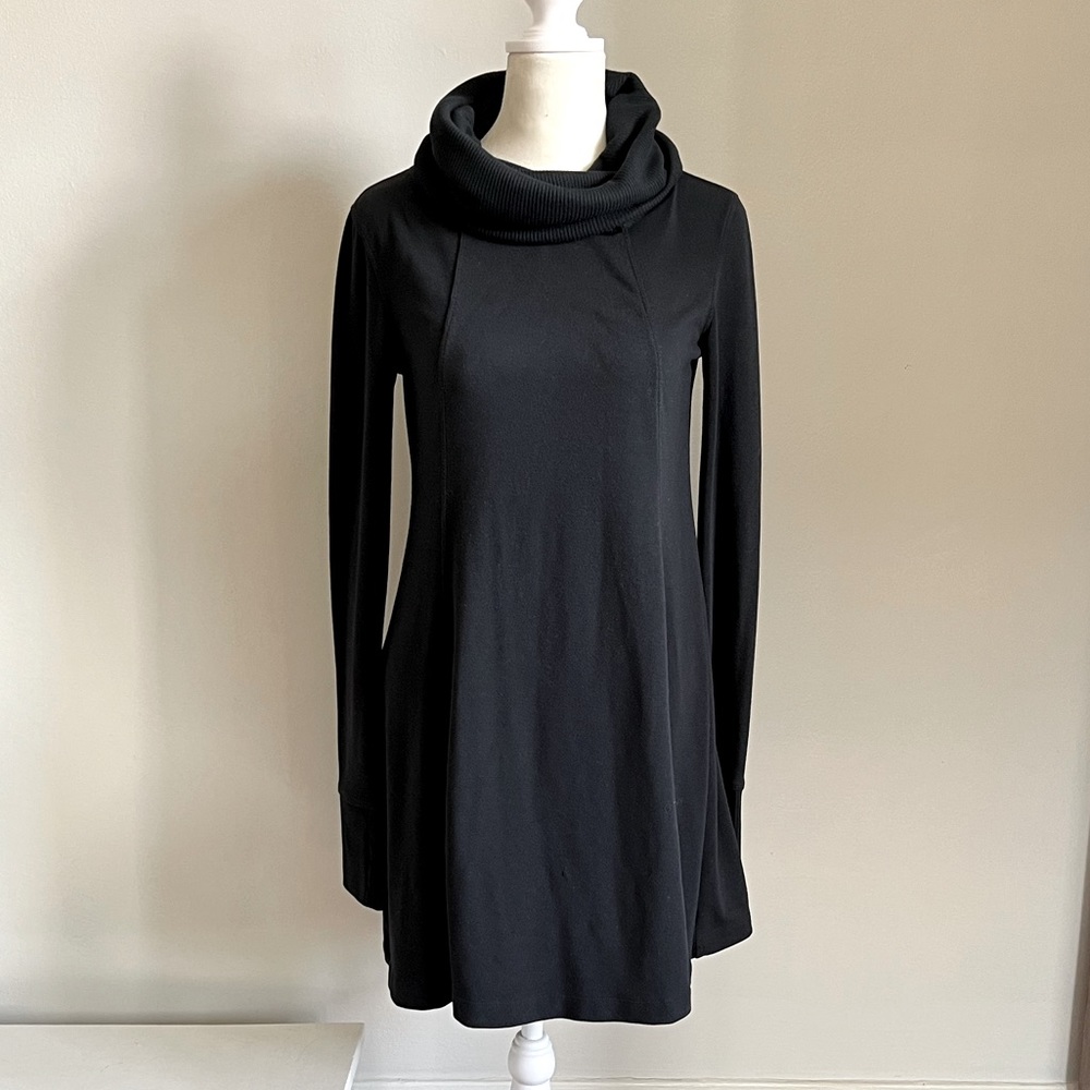 CAbi black cowl neck sweater dress.  Size XS.